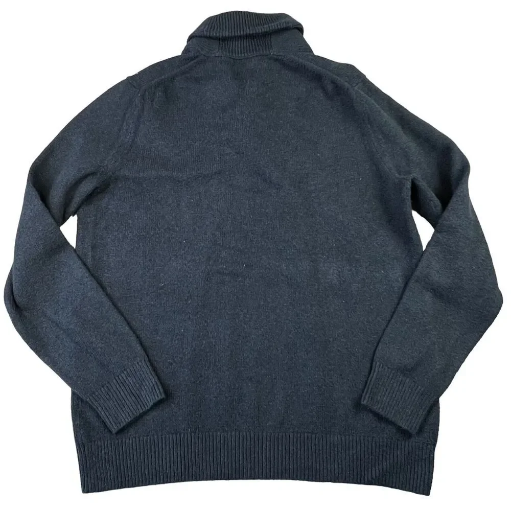 Banana Republic Sweater Mens Size Large Navy‎ Blue Shawl Collar Pullover Office - Picture 3 of 8